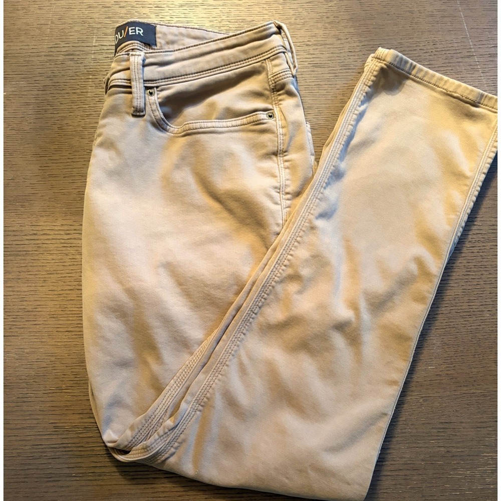 DU/ER Performance Denim Mens Tan Khaki Slim Straight Pants MFNR1002